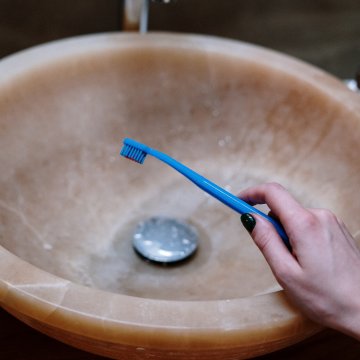 toothbrush over a nice sink